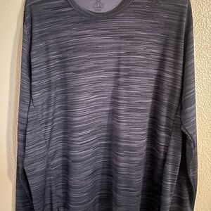 adidas Men's Black and Gray Long Sleeve Tee
